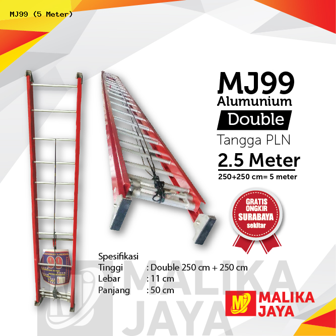 Tangga PLN Alumunium Merk MJ99-2,5D ( 5 Meter)